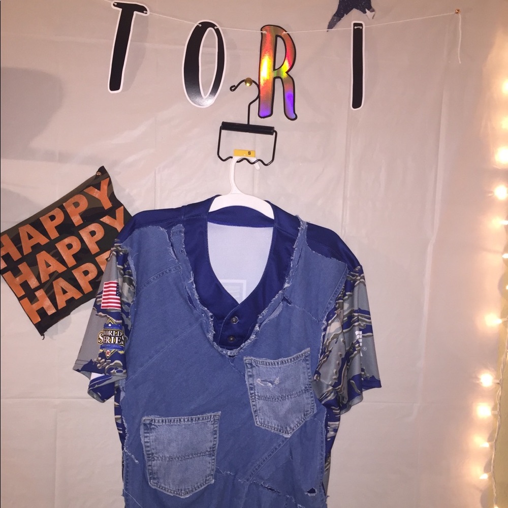 Custom Camo & Denim Jersey Dress